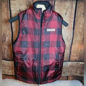 Women's Red and Black Checkered Vest